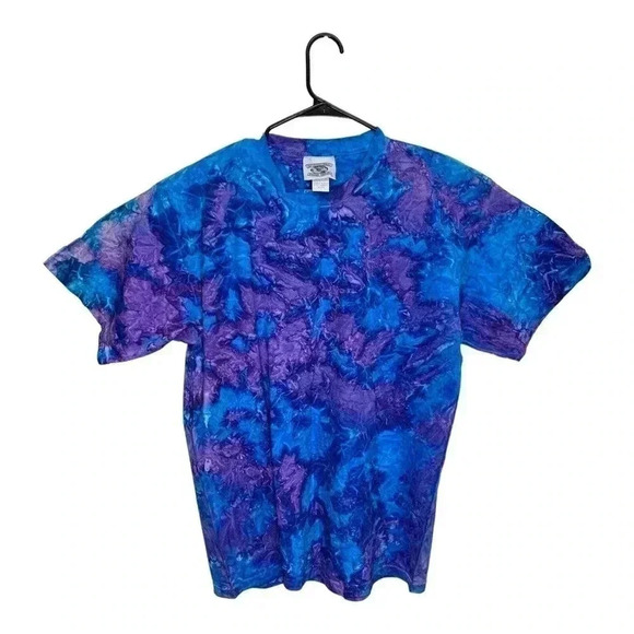Vintage International Designs Group Tie-Dye T-shirt Size Large 90s Blue Purple - Picture 1 of 8